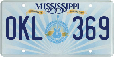 MS license plate OKL369