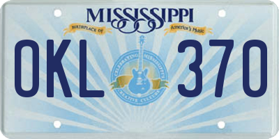 MS license plate OKL370