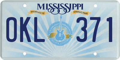 MS license plate OKL371
