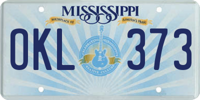 MS license plate OKL373