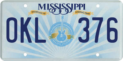 MS license plate OKL376