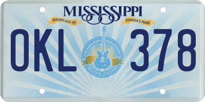 MS license plate OKL378
