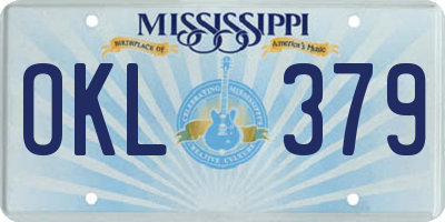 MS license plate OKL379