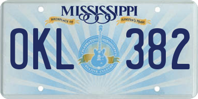 MS license plate OKL382