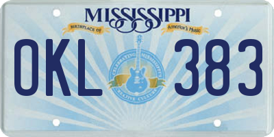 MS license plate OKL383