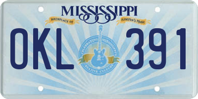 MS license plate OKL391