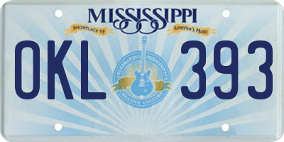 MS license plate OKL393