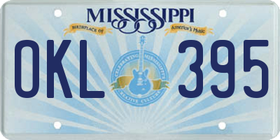 MS license plate OKL395