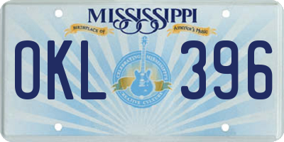 MS license plate OKL396