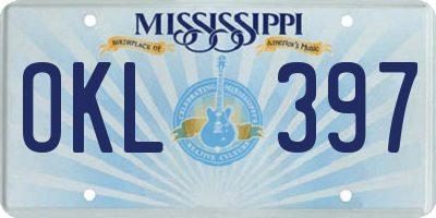 MS license plate OKL397