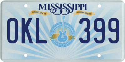 MS license plate OKL399