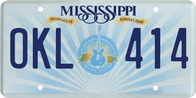MS license plate OKL414