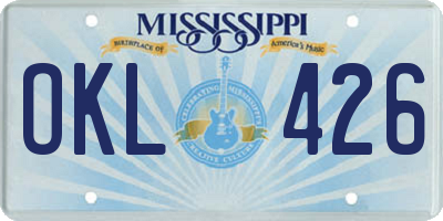 MS license plate OKL426