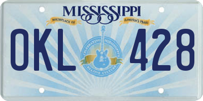 MS license plate OKL428