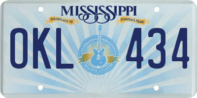 MS license plate OKL434