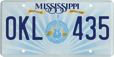 MS license plate OKL435
