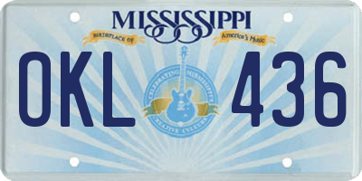 MS license plate OKL436