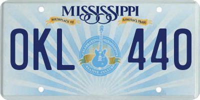 MS license plate OKL440