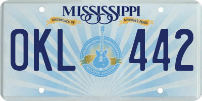MS license plate OKL442