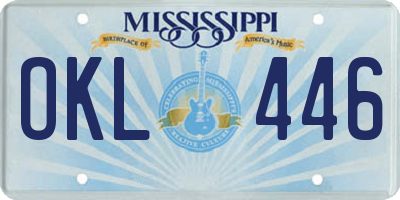 MS license plate OKL446