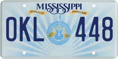 MS license plate OKL448