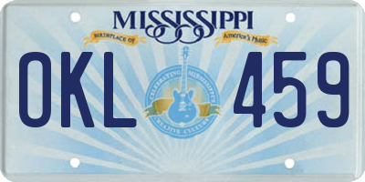 MS license plate OKL459
