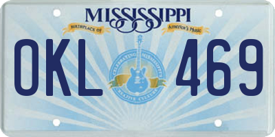 MS license plate OKL469