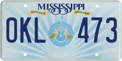 MS license plate OKL473