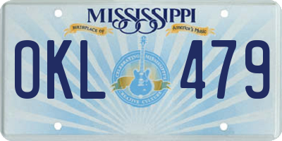 MS license plate OKL479