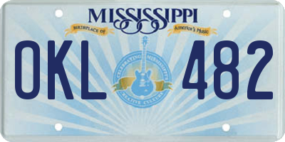 MS license plate OKL482
