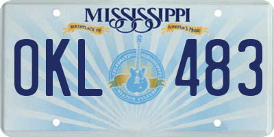 MS license plate OKL483