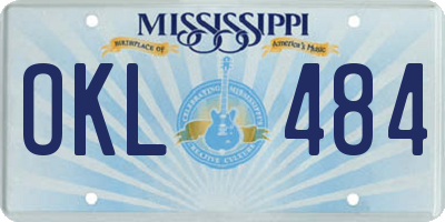 MS license plate OKL484