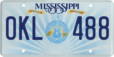MS license plate OKL488