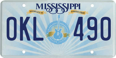 MS license plate OKL490