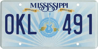 MS license plate OKL491