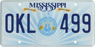 MS license plate OKL499