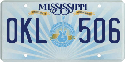 MS license plate OKL506
