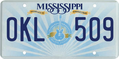 MS license plate OKL509