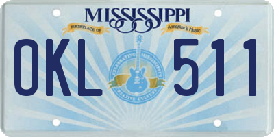 MS license plate OKL511