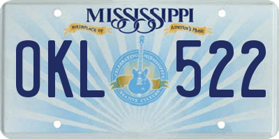 MS license plate OKL522