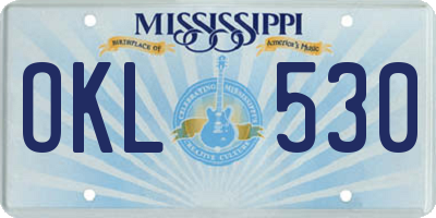 MS license plate OKL530