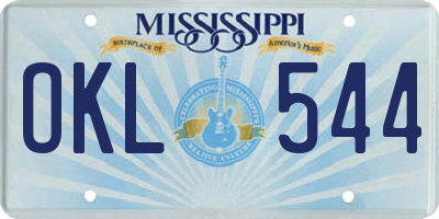 MS license plate OKL544