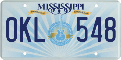 MS license plate OKL548
