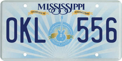 MS license plate OKL556