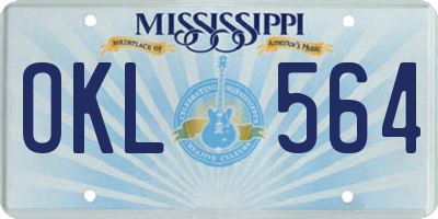 MS license plate OKL564