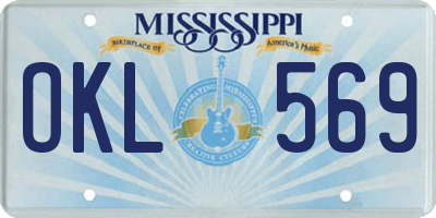 MS license plate OKL569