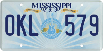 MS license plate OKL579