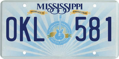 MS license plate OKL581