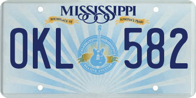 MS license plate OKL582