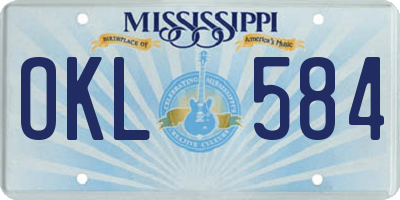 MS license plate OKL584